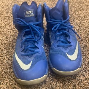 Blue Nike basketball shoes